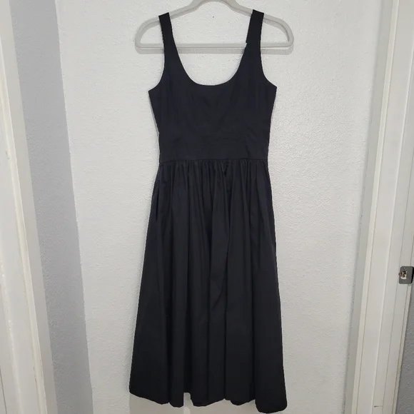 J Crew Fit-and-flare midi dress in cotton poplin, NWT Sz 2 Retail $178 CA655 - Picture 5 of 12